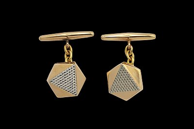 Botões de Punho Hexagonais 2 Cores