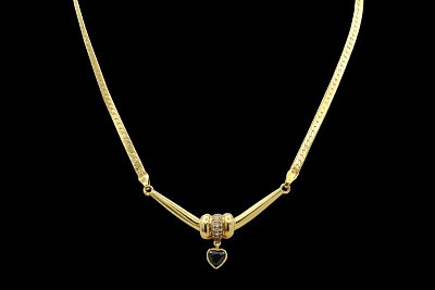 Gargantilha Coração Brilhantes Safira