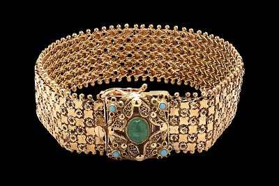 Pulseira Esteira Esmeralda Turquesas